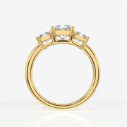 Radiant Cut Moissanite Diamond Trilogy Sterling Silver Ring