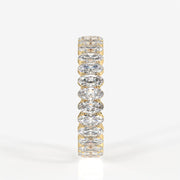 Oval Cut Moissanite Diamond Eternity Sterling Silver Band Ring