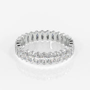 Oval Cut Moissanite Diamond Eternity Sterling Silver Band Ring