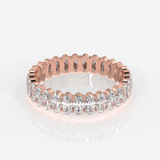 Oval Cut Moissanite Diamond Eternity Sterling Silver Band Ring