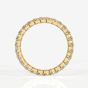 Emerald Cut Moissanite Diamond Eternity Sterling Silver Band Ring