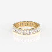 Radiant Cut Moissanite Diamond Eternity Band Sterling Silver Ring