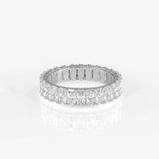 Radiant Cut Moissanite Diamond Eternity Band Sterling Silver Ring