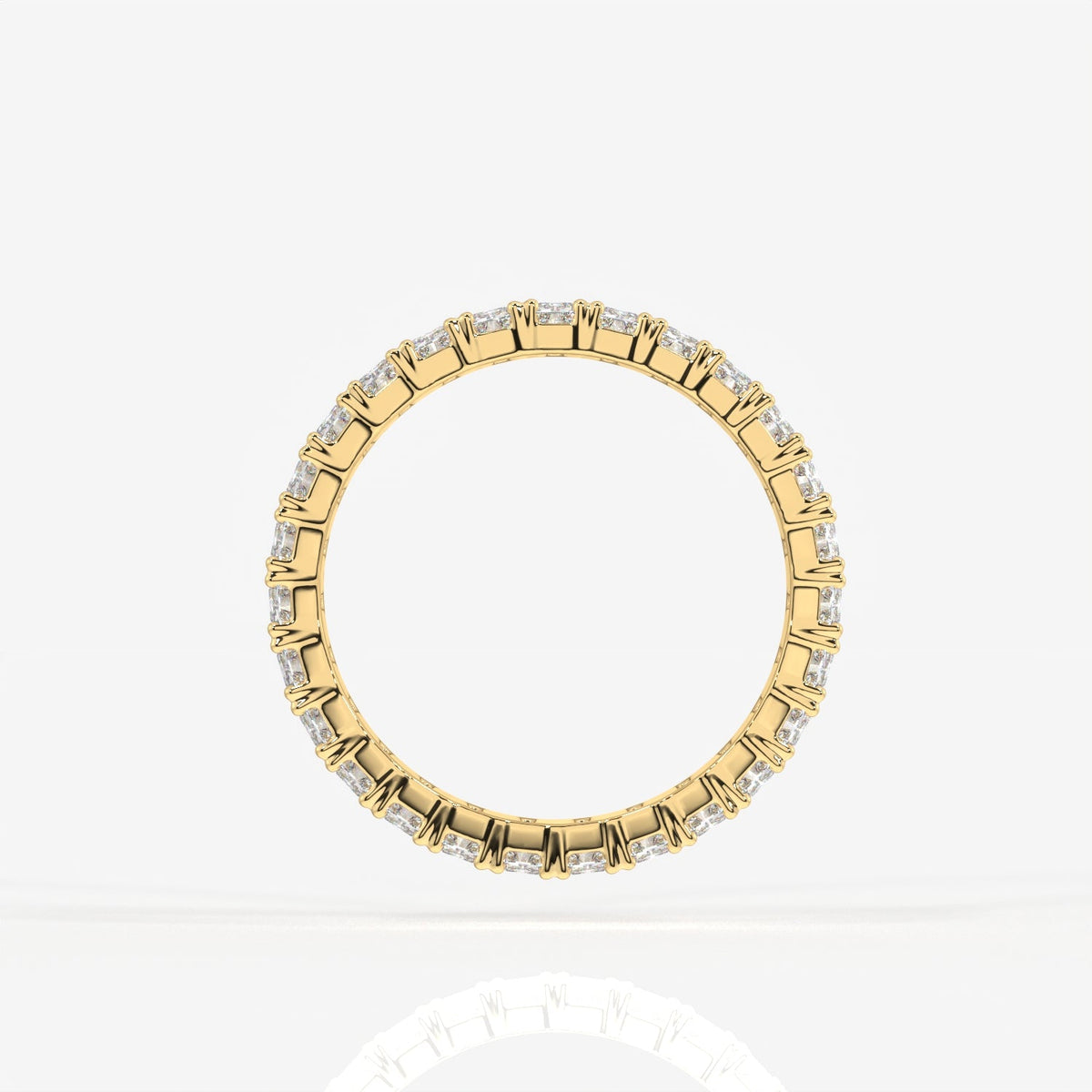 Radiant Cut Moissanite Diamond Eternity Band Sterling Silver Ring