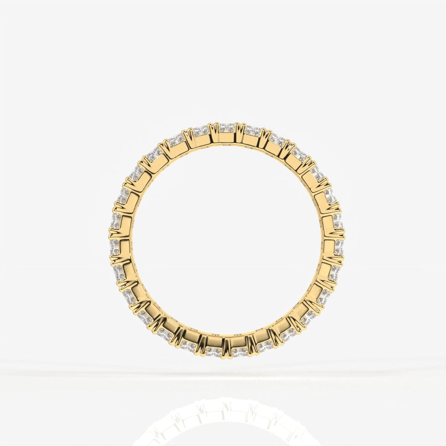Radiant Cut Moissanite Diamond Eternity Band Sterling Silver Ring
