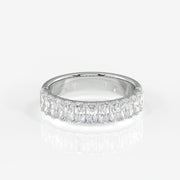 Radiant Cut Moissanite Diamond Wedding Band Sterling Silver Ring