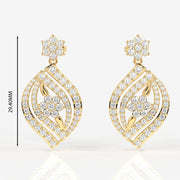 Florence Moissanite Diamond Bridal Sterling Silver Earrings