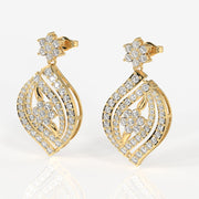 Florence Moissanite Diamond Bridal Sterling Silver Earrings