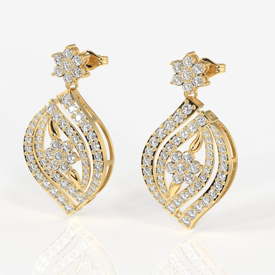 Florence Moissanite Diamond Bridal Sterling Silver Earrings