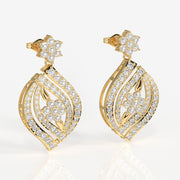 Florence Moissanite Diamond Bridal Sterling Silver Earrings