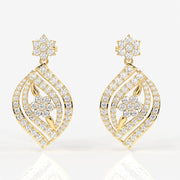 Florence Moissanite Diamond Bridal Sterling Silver Earrings