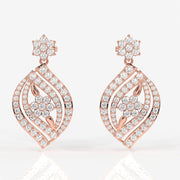 Florence Moissanite Diamond Bridal Sterling Silver Earrings