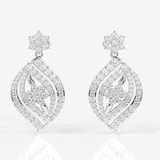 Florence Moissanite Diamond Bridal Sterling Silver Earrings