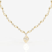 Florence Moissanite Diamond Bridal Sterling Silver Necklace
