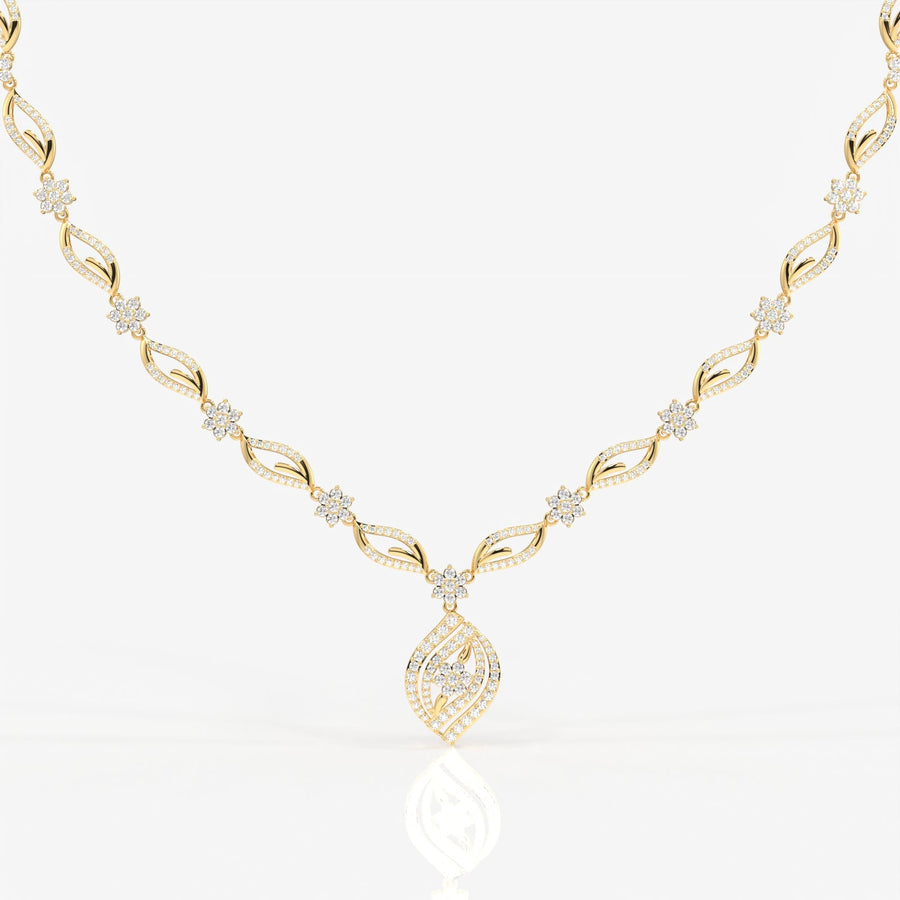 Florence Moissanite Diamond Bridal Sterling Silver Necklace