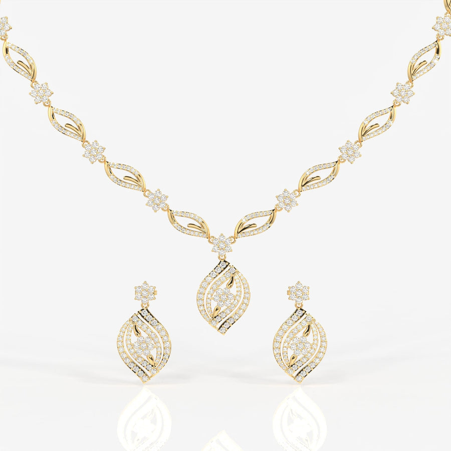 Florence Moissanite Diamond Bridal Sterling Silver Necklace