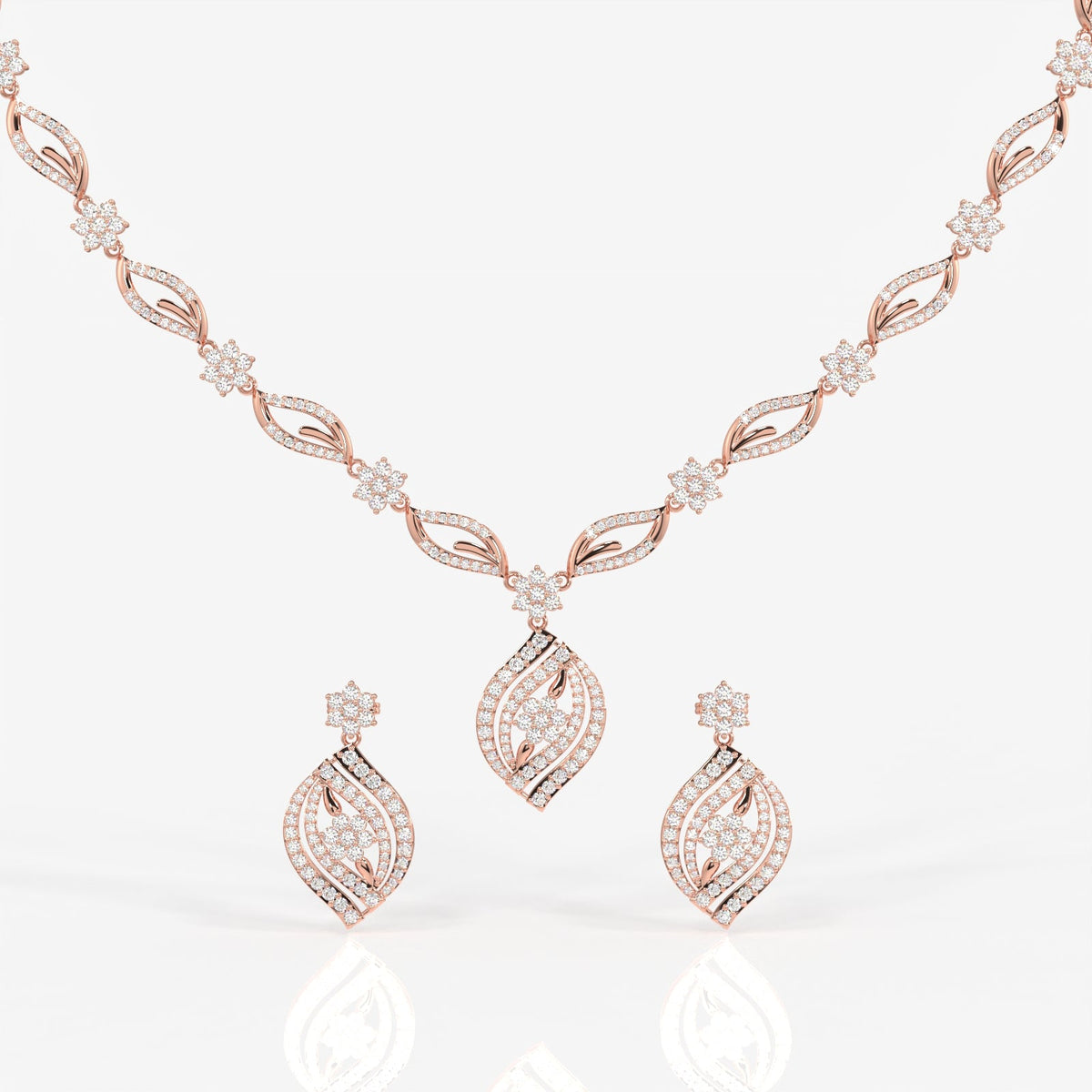 Florence Moissanite Diamond Bridal Sterling Silver Necklace