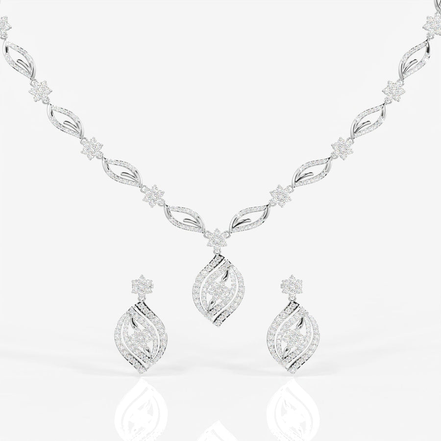 Florence Moissanite Diamond Bridal Sterling Silver Necklace