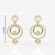 Aurelle Moissanite Diamond Studded Sterling Silver Earrings