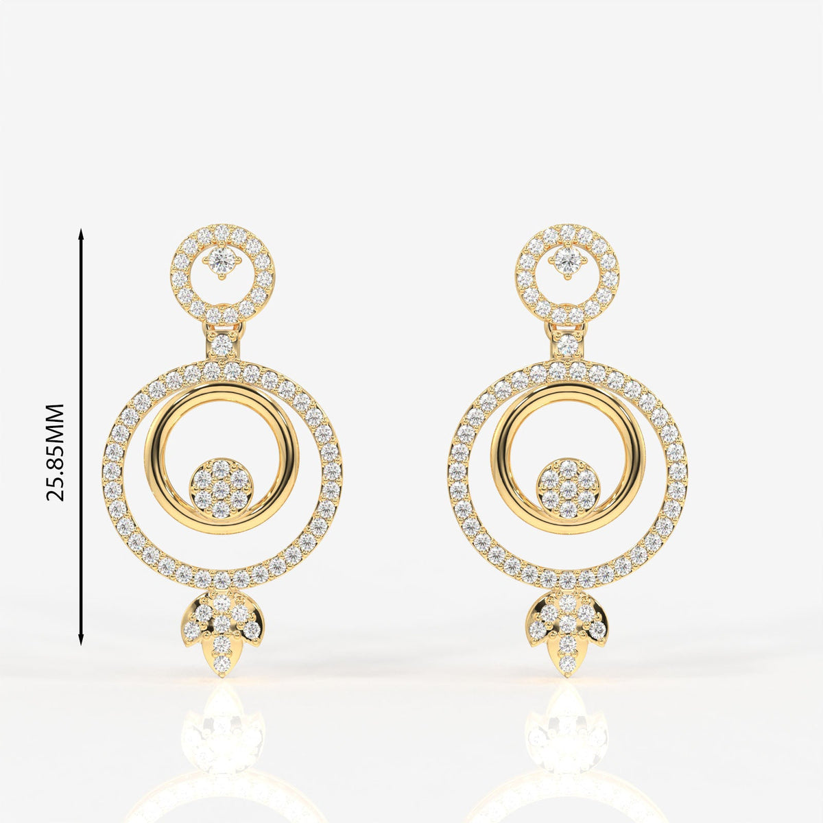 Aurelle Moissanite Diamond Studded Sterling Silver Earrings