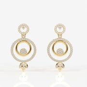 Aurelle Moissanite Diamond Studded Sterling Silver Earrings