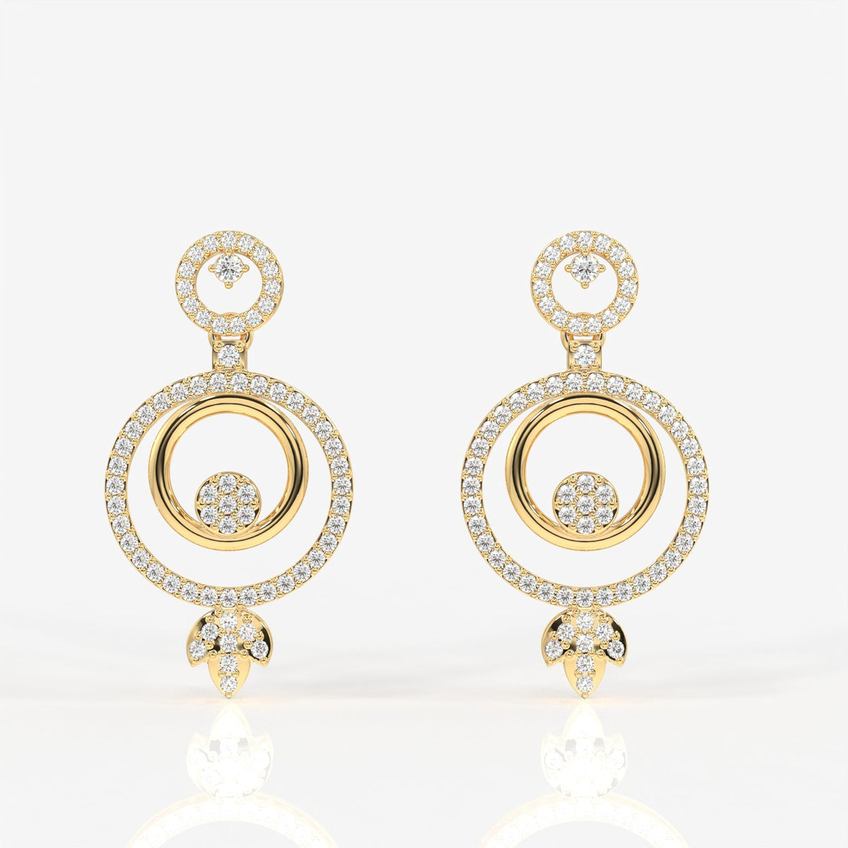 Aurelle Moissanite Diamond Studded Sterling Silver Earrings