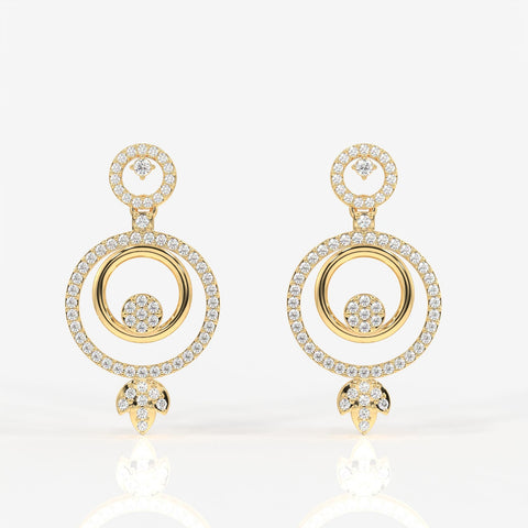 Aurelle Moissanite Diamond Studded Sterling Silver Earrings