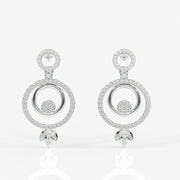 Aurelle Moissanite Diamond Studded Sterling Silver Earrings