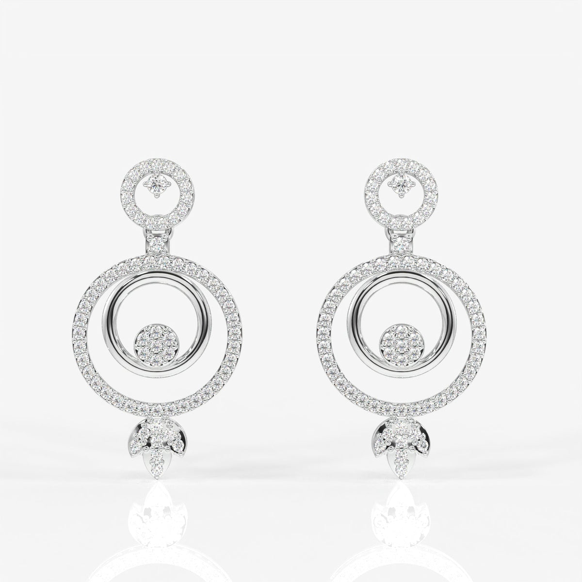 Aurelle Moissanite Diamond Studded Sterling Silver Earrings