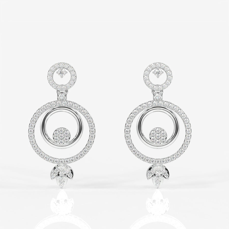Aurelle Moissanite Diamond Studded Sterling Silver Earrings