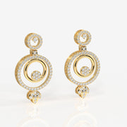 Aurelle Moissanite Diamond Studded Sterling Silver Earrings