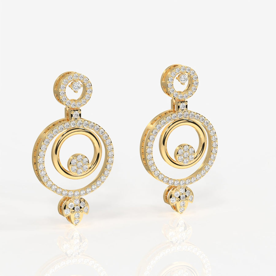 Aurelle Moissanite Diamond Studded Sterling Silver Earrings