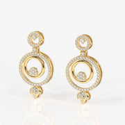 Aurelle Moissanite Diamond Studded Sterling Silver Earrings