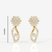 Elara Moissanite Diamond Designer Sterling Silver Earrings