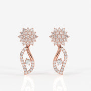 Elara Moissanite Diamond Designer Sterling Silver Earrings