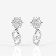 Elara Moissanite Diamond Designer Sterling Silver Earrings