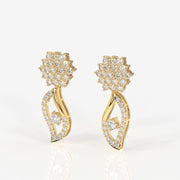 Elara Moissanite Diamond Designer Sterling Silver Earrings
