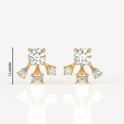 Radiant Star Moissanite Stud Sterling Silver Earrings