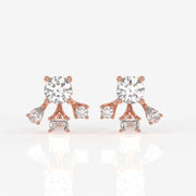 Radiant Star Moissanite Stud Sterling Silver Earrings