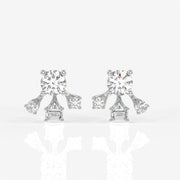 Radiant Star Moissanite Stud Sterling Silver Earrings