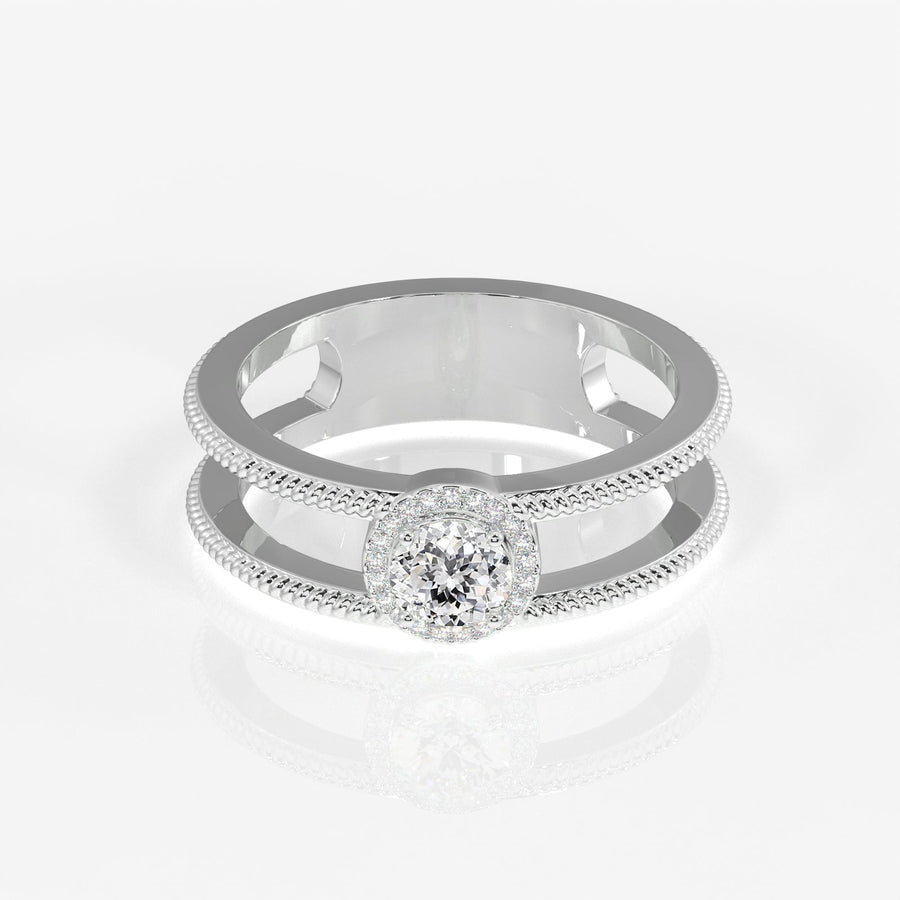 Regal Crown Portuguese Cut Moissanite Diamond Men's Sterling Silver Ring