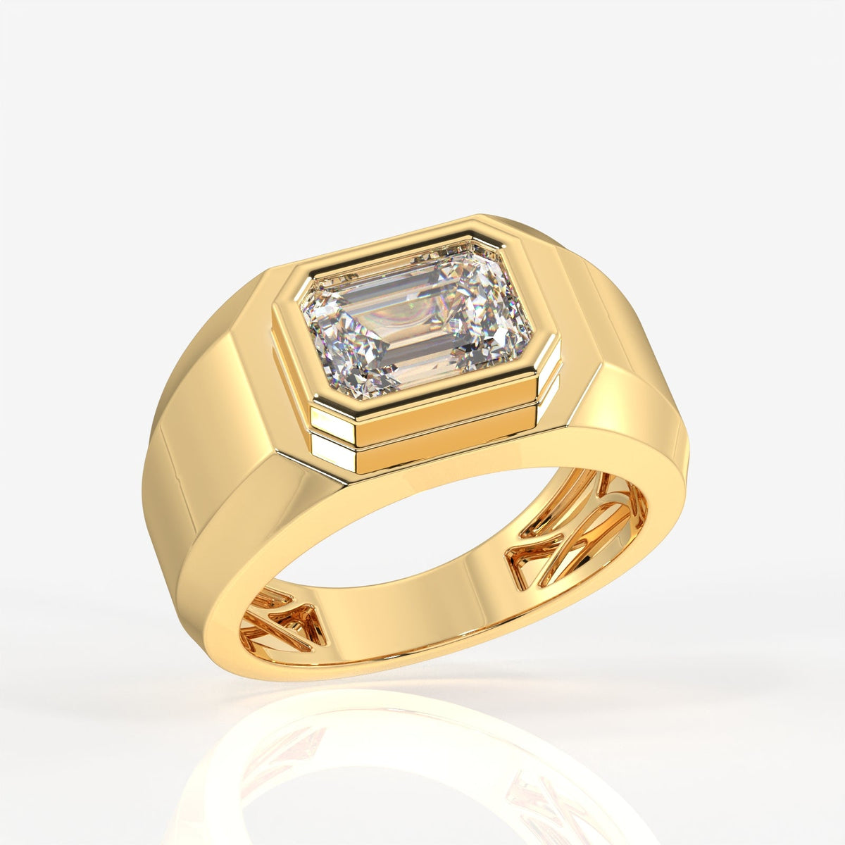 Imperial Elite Moissanite Diamond Men's Sterling Silver Ring