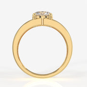 Round Moissanite Diamond, Simple Classic Men's Sterling Silver Ring