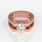 Moissanite Diamond, Albert Men's Sterling Silver Ring