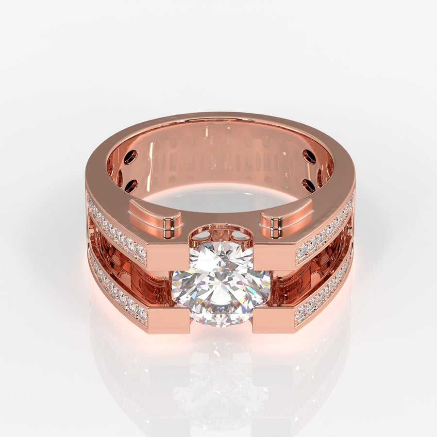 Moissanite Diamond, Albert Men's Sterling Silver Ring