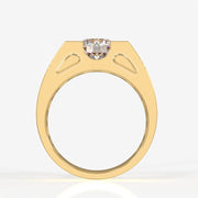 Moissanite Diamond, Albert Men's Sterling Silver Ring