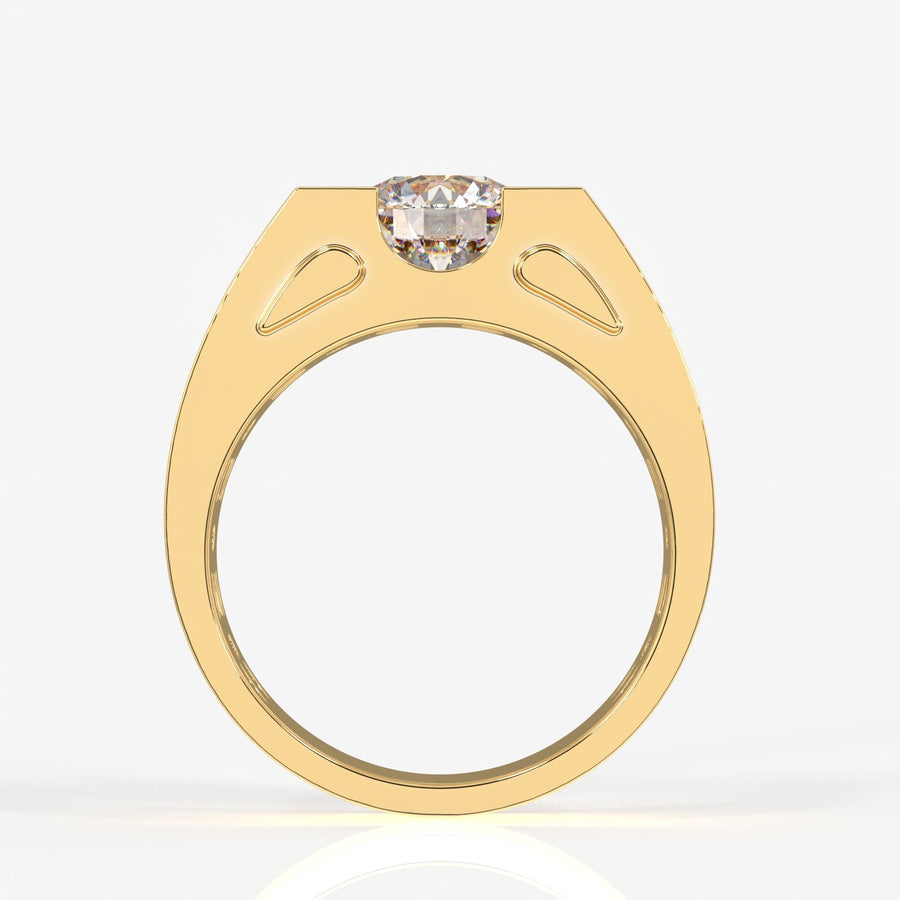 Moissanite Diamond, Albert Men's Sterling Silver Ring