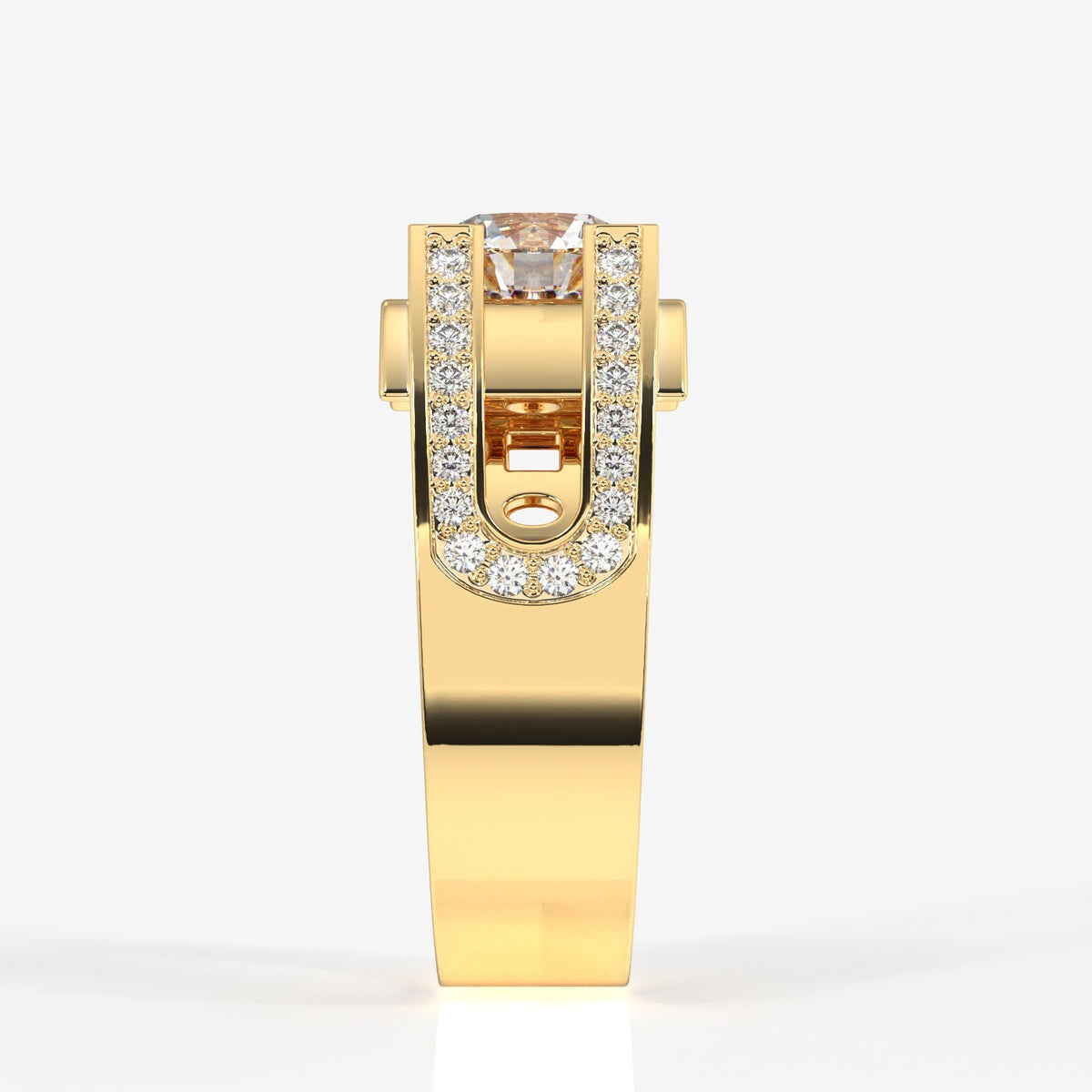 Moissanite Diamond, Albert Men's Sterling Silver Ring