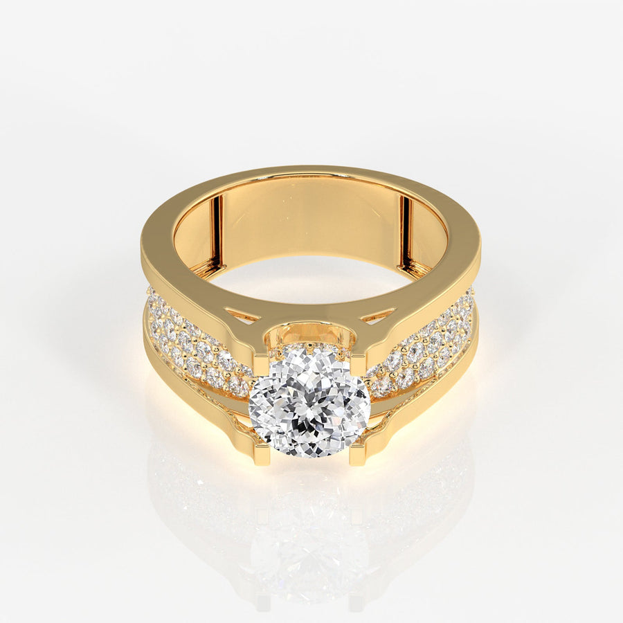 Portuguese Cut Moissanite Diamond, Bruce Men's Sterling Silver Ring