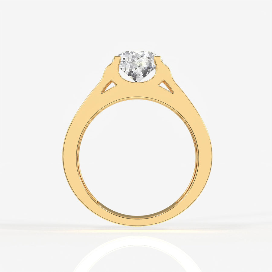Portuguese Cut Moissanite Diamond, Bruce Men's Sterling Silver Ring